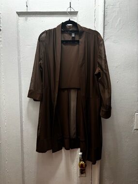 R&M Richards Chocolate Brown Lightweight Open Cardigan